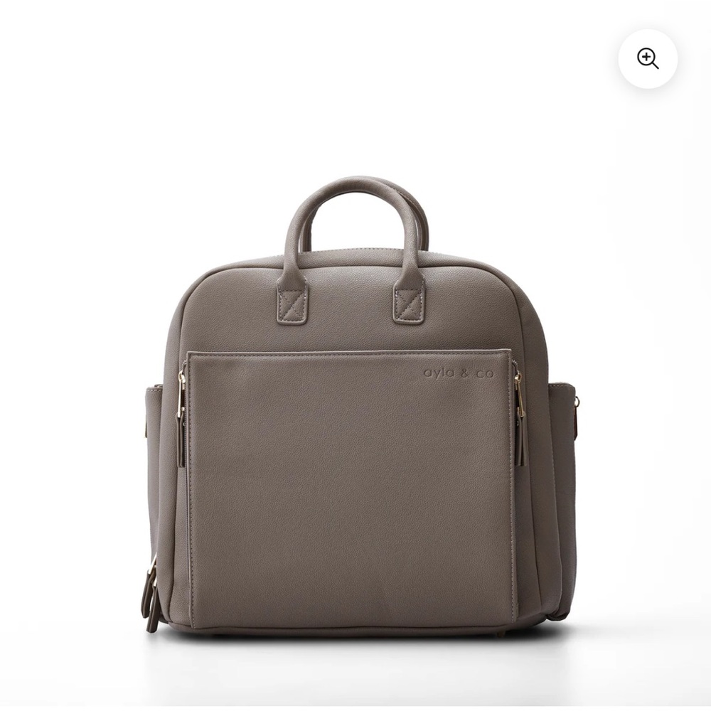 Brown Baby Bag with Structured Design and Double Handles